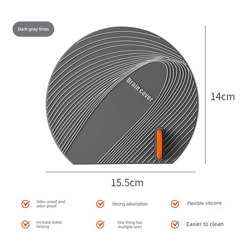 Floor Drain Anti-Odor Silicone Mat Universal Sealing Cover for Toilets and Bathrooms to Prevent Sewer Odor Return