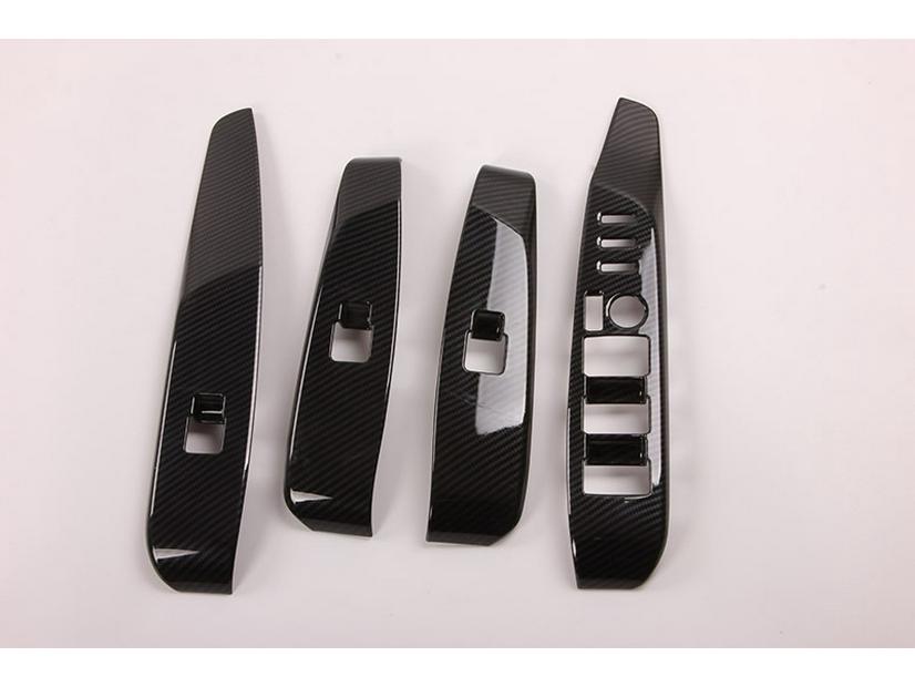 2018 Camry Hybrid Carbon Fiber Pattern Armrest Frame Glass Switch Cover