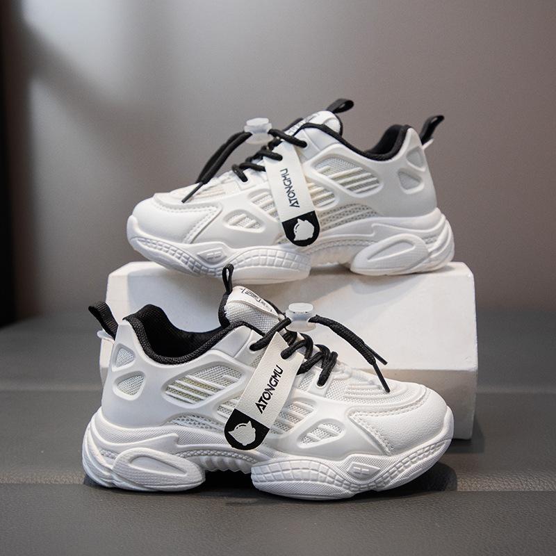 Весенне-летние корейские детские дышащие сетчатые кроссовки для мальчиков и девочек, однотонные, с мягкой подошвой, износостойкие спортивные туфли