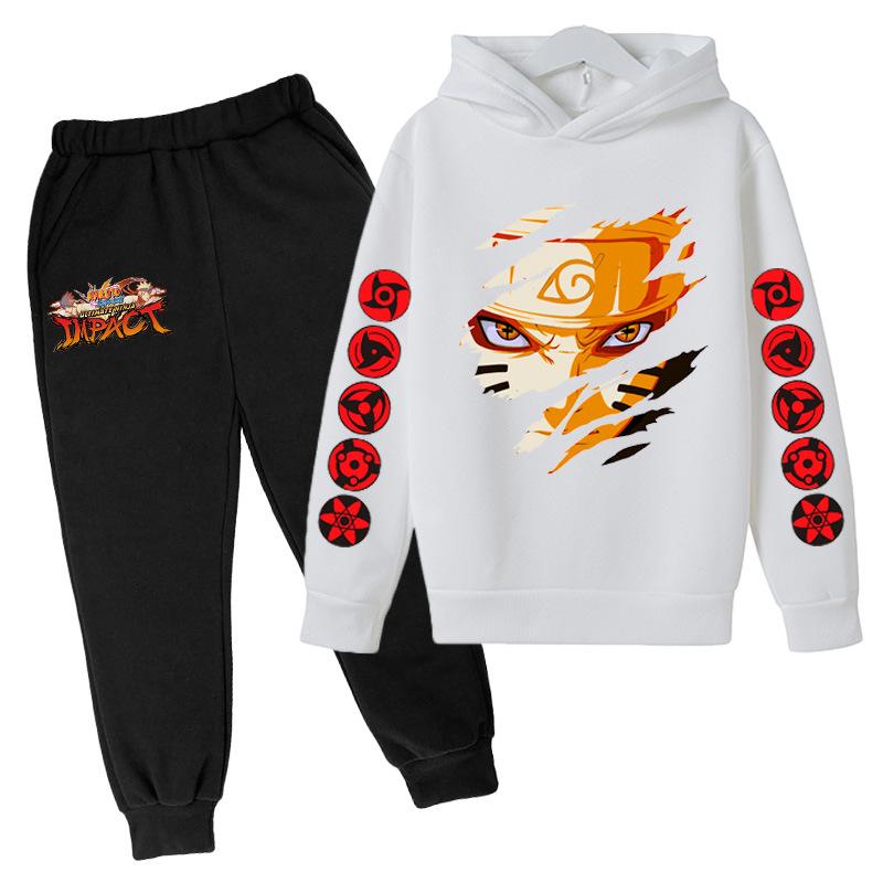 Новый детский цифровой мужской и женский свитер с капюшоном с принтом Наруто + спортивные брюки