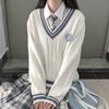 Autumn Pullover Japanese Style Students School Uniform V-neck Girls Women Sweater Long Sleeve School Uniforms
