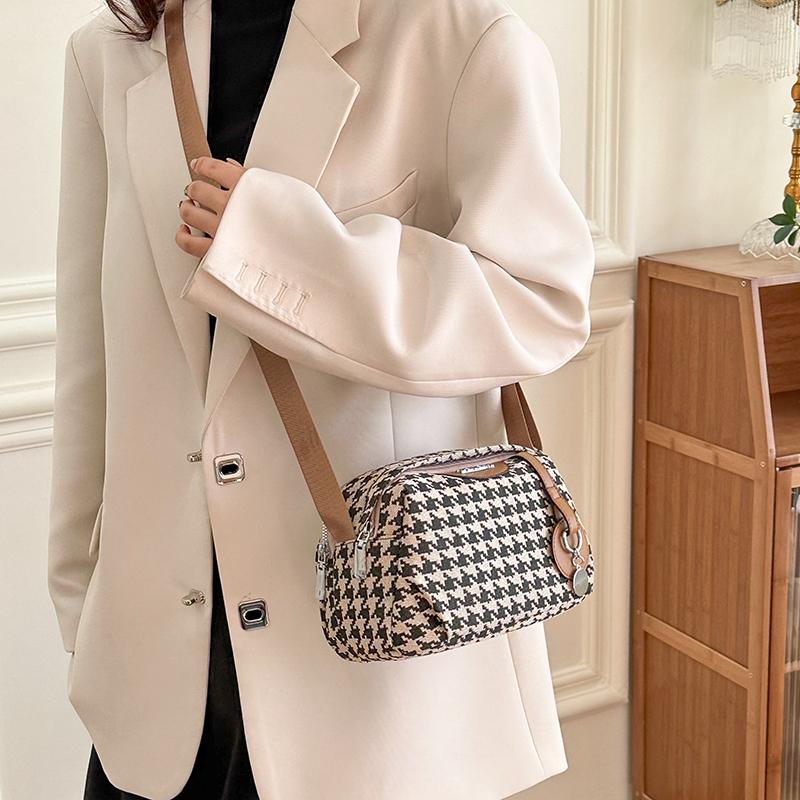 Женская сумка, сумка с узором «гусиные лапки», женский рюкзак, сумка через плечо, парусиновая сумка большой вместимости