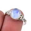 Natural Rainbow Moonstone Gemstone 925 Solid Sterling Silver Ring Size 7.5 P9t47
