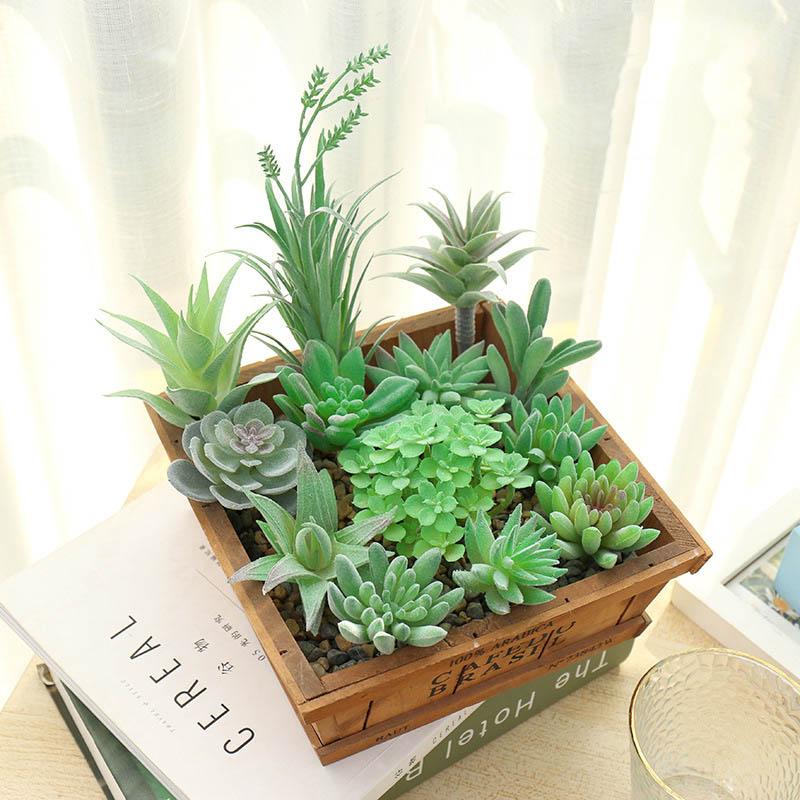 Модный унисекс зеленый креативный DIY сад имитация кактуса украшения поддельные разнообразные домашние растения искусственные суккуленты
