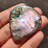 Big Size Pear Purple Fire Natural Black Rainbow Labradorite Cabochon Gemstone, 120.75 Carat, 50x45x6 MM.