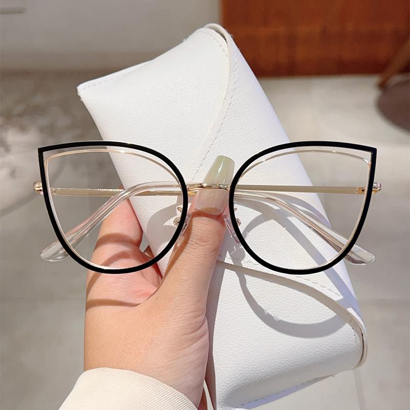Модная ретро оправа «кошачий глаз», трендовый дизайнерский бренд, корейский стиль, женские очки без диоптрий, шикарный декор, очки