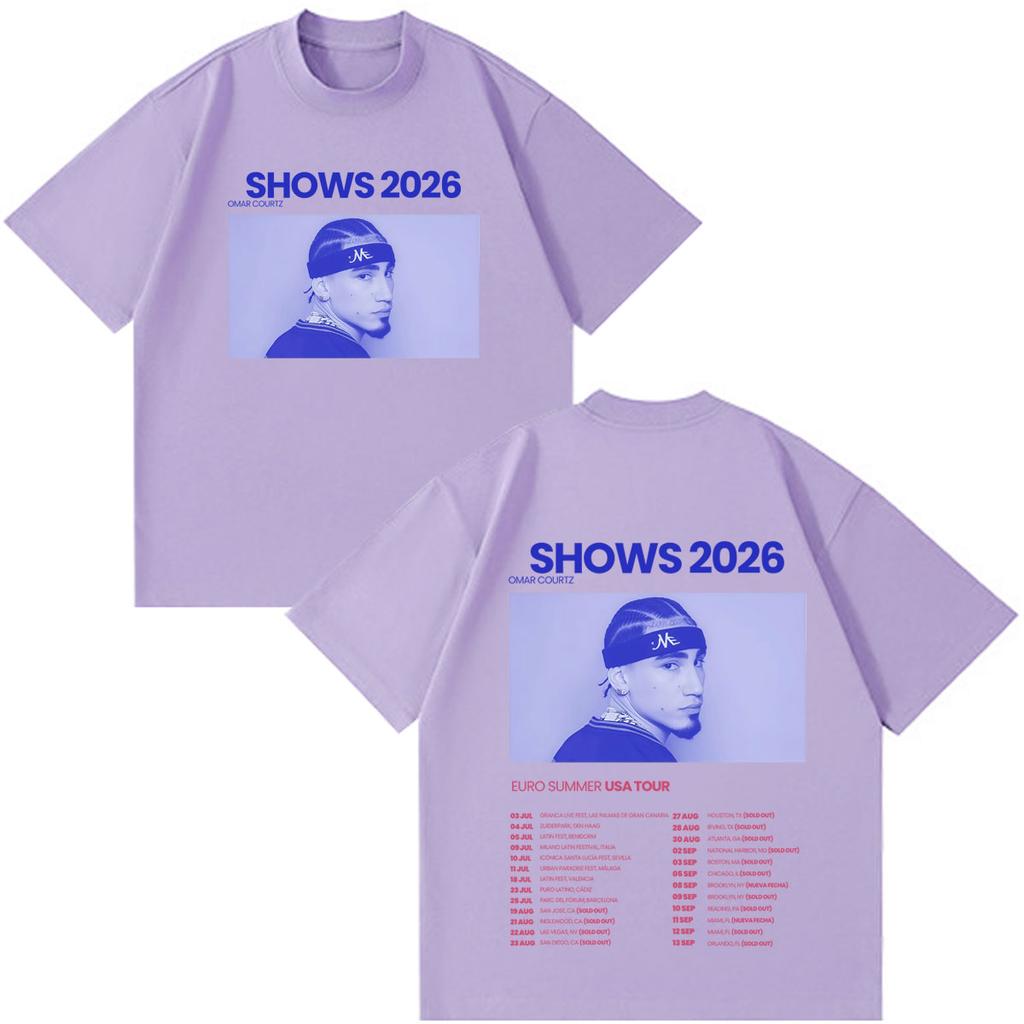Rapper Omar Courtz Tour 2026 Printe Unisex Unisex Hiphop Oversized Tshirt Summer Loose And Casual Cotton Fashion Casual Tshirts