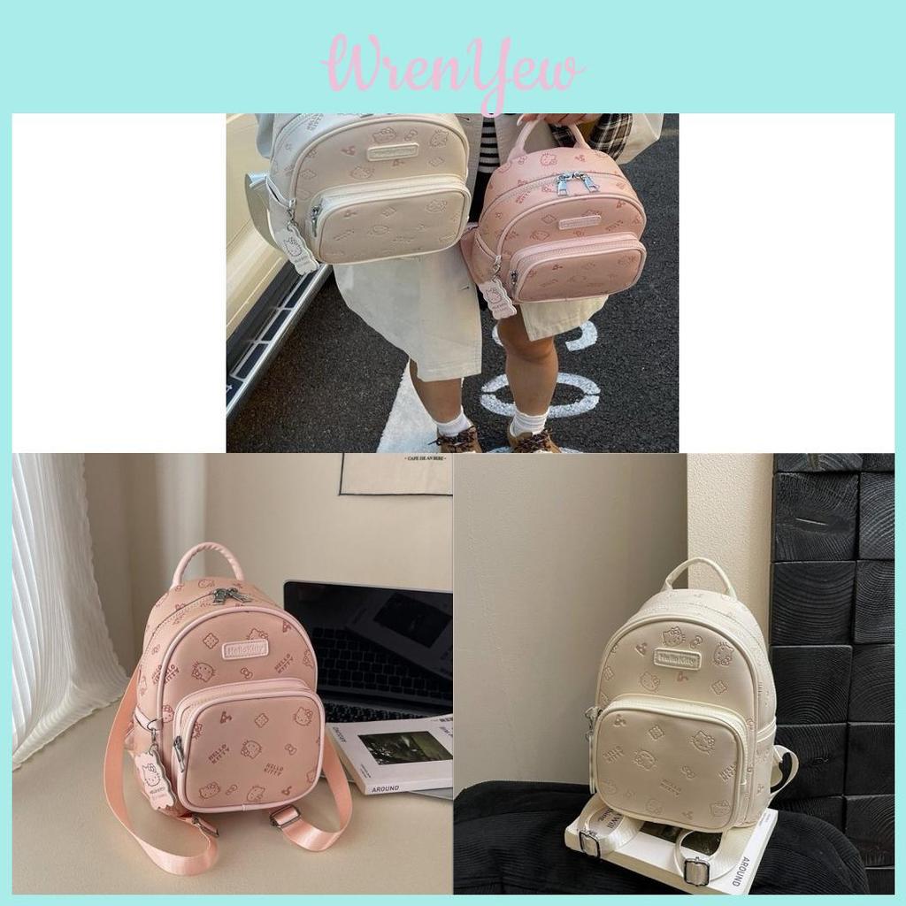 Hello Kitty Girl Backpack With Pu Material And Large Capacity For Daily Use