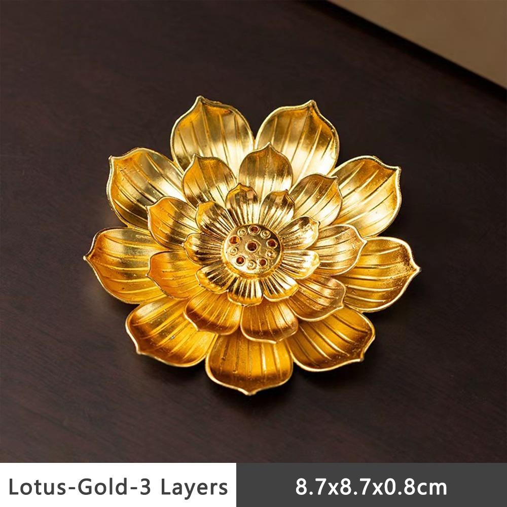 Multi-Hole Lotus Censer Alloy Incense Stick Holder Simple Incense Tray  Temples Home Office