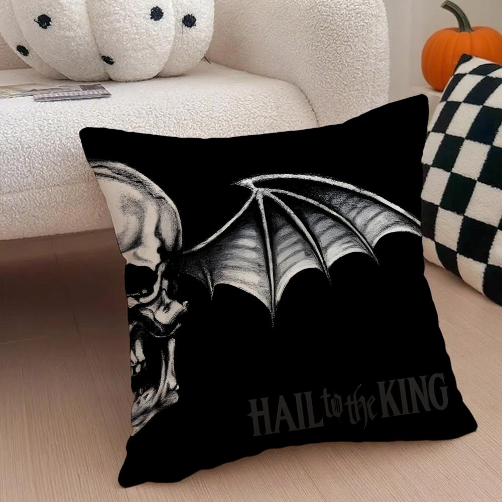 Metal American Band AAvenged Sevenfold Cushion Cover Throw Pillow Cover Hidden Button Durable Polyester Chair Cushion