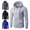 Hooded Long Sleeve Men Jacket Hoodie Zipper Closure Jacket Sweatshirt Male Clothing