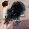 Korean Elegant Peony Flower Hair Claw Pearl Tassel Hair Clip Shark Clips For Women Girls Temperament Hair Accessories