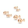 S925 Sterling Silver Jewelry Set of 3 Pairs Classic Rose-Gold Plated Ball-Post Stud Earrings for Girl Teen Women 3, 6, 8 MM