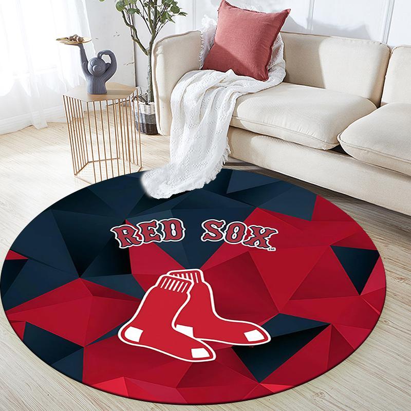 Boston Red Sox2,Round Area Rug,Carpet Rug for Living Room Bedroom Sofa Playroom Decor,Non-slip Floor Mat