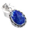 Natural Lapis Lazuli Gemstone 925 Sterling Silver Jewelry Pendant 1.81" Q2y83