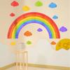 Rainbow Cloud Wall Decals PVC Modern Decorative Wall Stickers for Corridor Classroom Sofa Backdrop Bedroom Home Decoration
