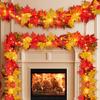 Thanksgiving Decorations for Home Large Maple Leaves 9Ft Plug in Thanksgiving Garland with Lights 50 Orange Bulbs UL Certified Connectable Fall