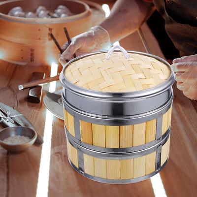 Набор для пароварки из бамбука из нержавеющей стали, 20 корзин для пароварки, 20 крышек, практичная пароварка для приготовления органических пельменей, глаз для маленьких
