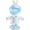 HIGHAWK OB11 Obitsu Doll 11cm Body Sailor Suit Doll Toy Obitsu Body Nendoroid Size Outfit 3 Piece Set (Light BlueRabbit Shorts Set)