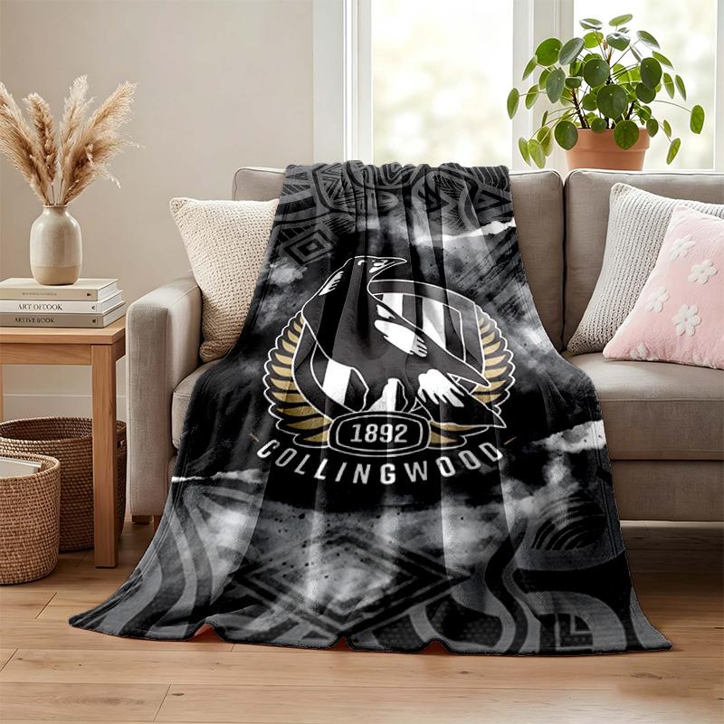 Collingwood Football Club blanket Flannel Blanket Soft Cozy Plush Throw for Sofa Bed Lightweight Home Decoration Gifts for Christmas various holidays