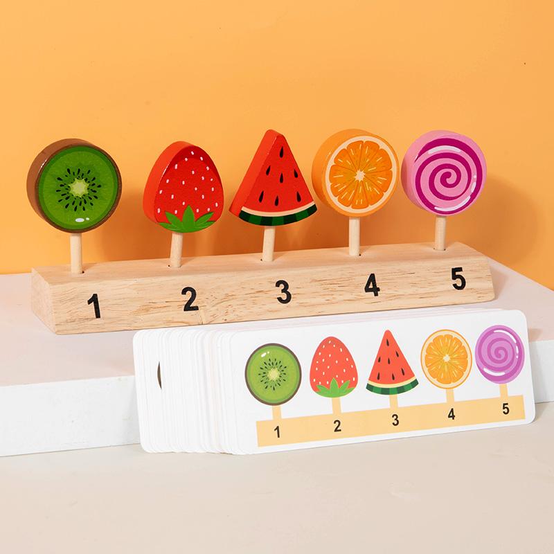 DIY Simulation Wooden Pretend Play Game Ice cream lollipop Color Cognition Matching Early Education Toys For Children Kids