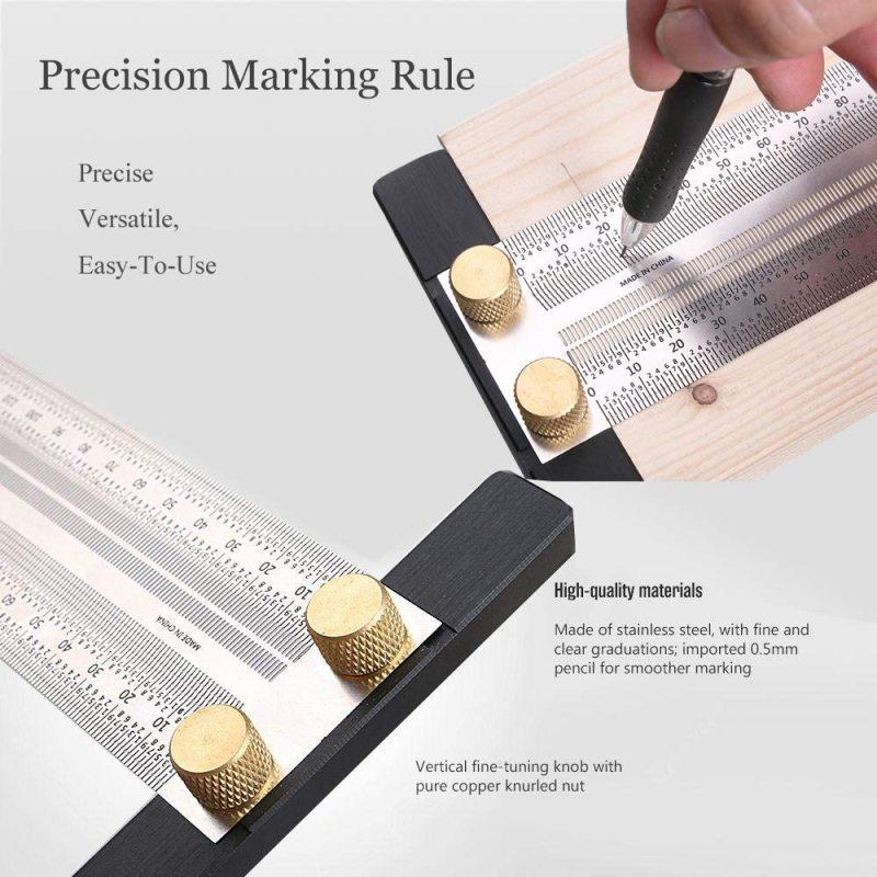 T Square Stainless Steel High-precision Carpentry Ruler For Woodworking
