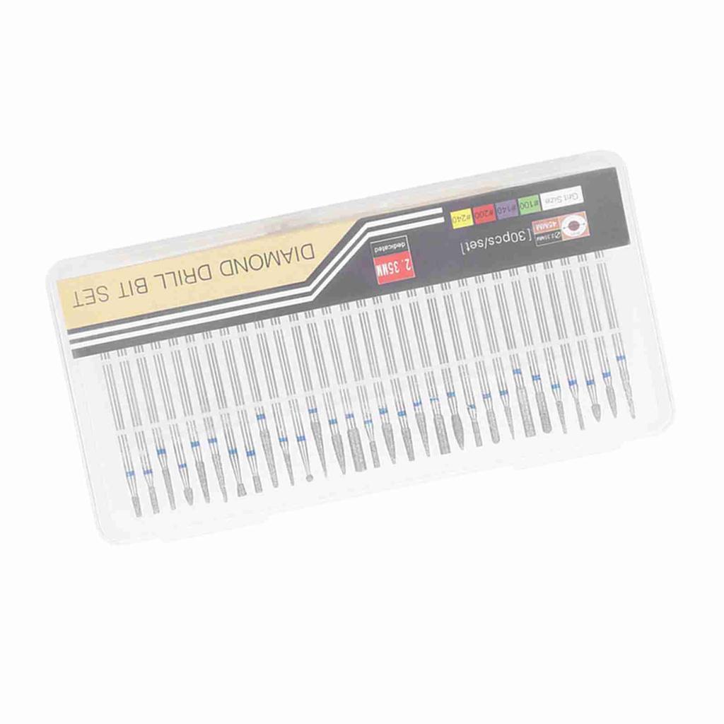 30шт. набор алмазных шлифовальных головок для маникюрного дизайна, набор для полировки, аксессуары для маникюрного аппарата B