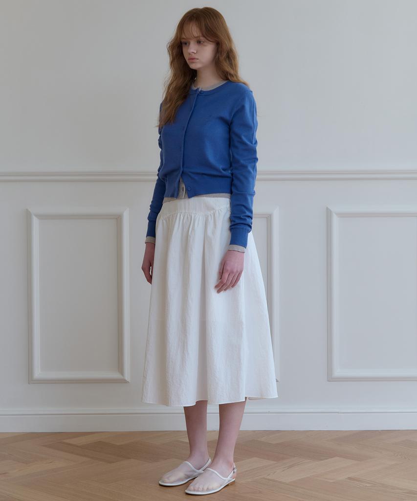 Plack Woman Cloudy Volume Skirt White