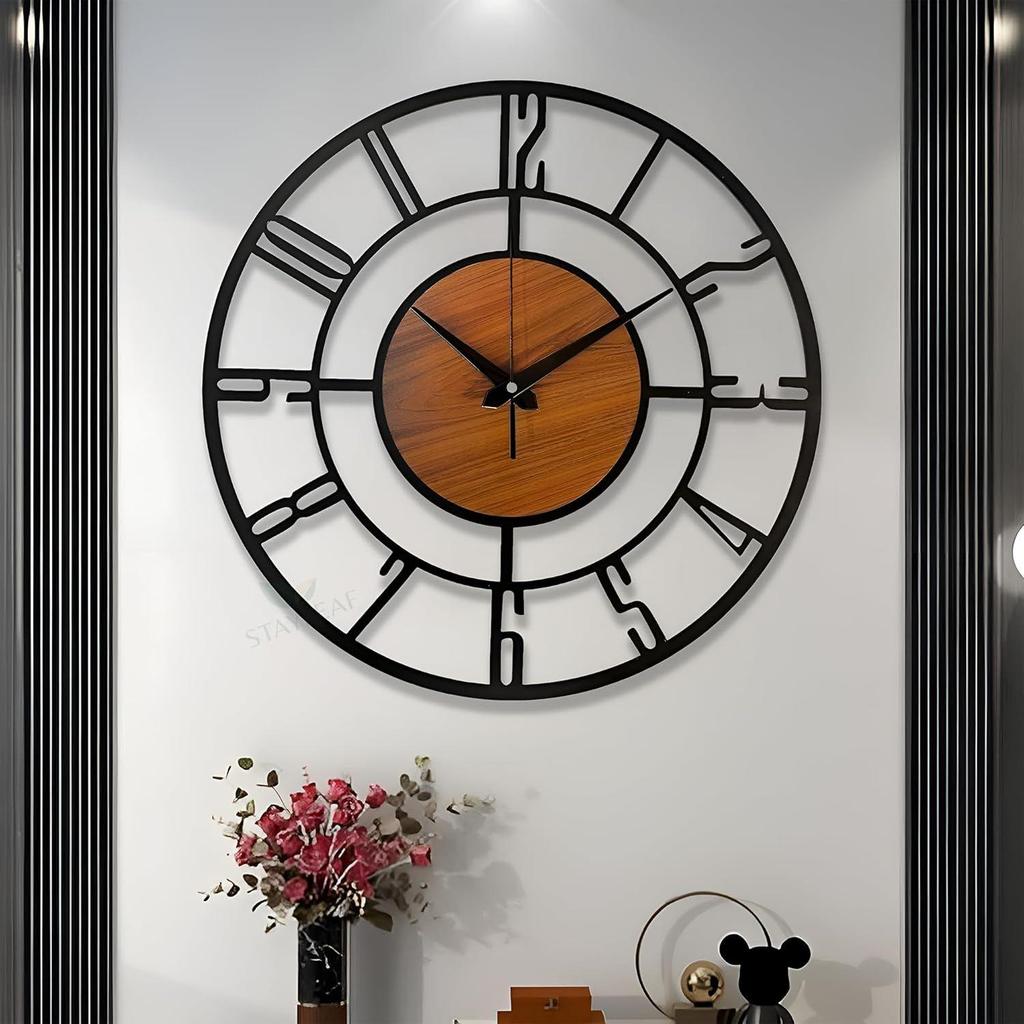 50 Cm / Metal Wall Clock for Living Room Stylish Latest | Fancy Big Size Wall Watch for Hall, Bedroom, Kitchen, Drawing Room