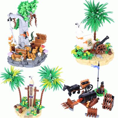 Средневековая пиратская пушка MOC Модульные строительные блоки замка Страна сокровищ Древние руины Кирпичные игрушки Для подарков