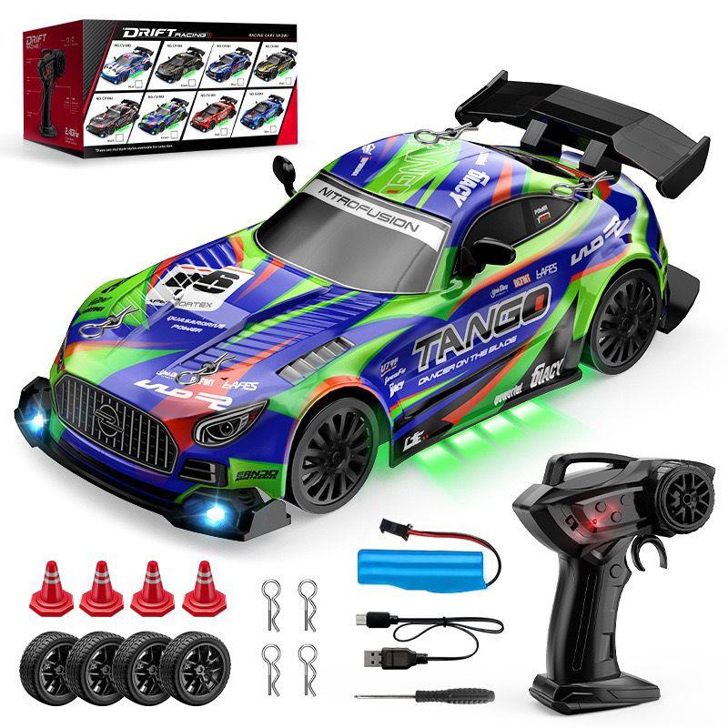 1/24 Scale Remote Control Drift Car 4WD Racing Vehicle High Speed LED Lights Kids Toys Multiplayer Game Gifts For Boys