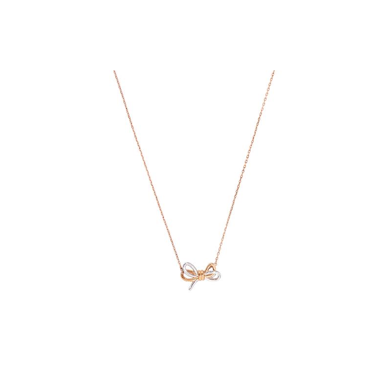 Swarovski Серия Lifelong Bow сладкое двухцветное колье-бант женское с покрытием из розового золота 5440636
