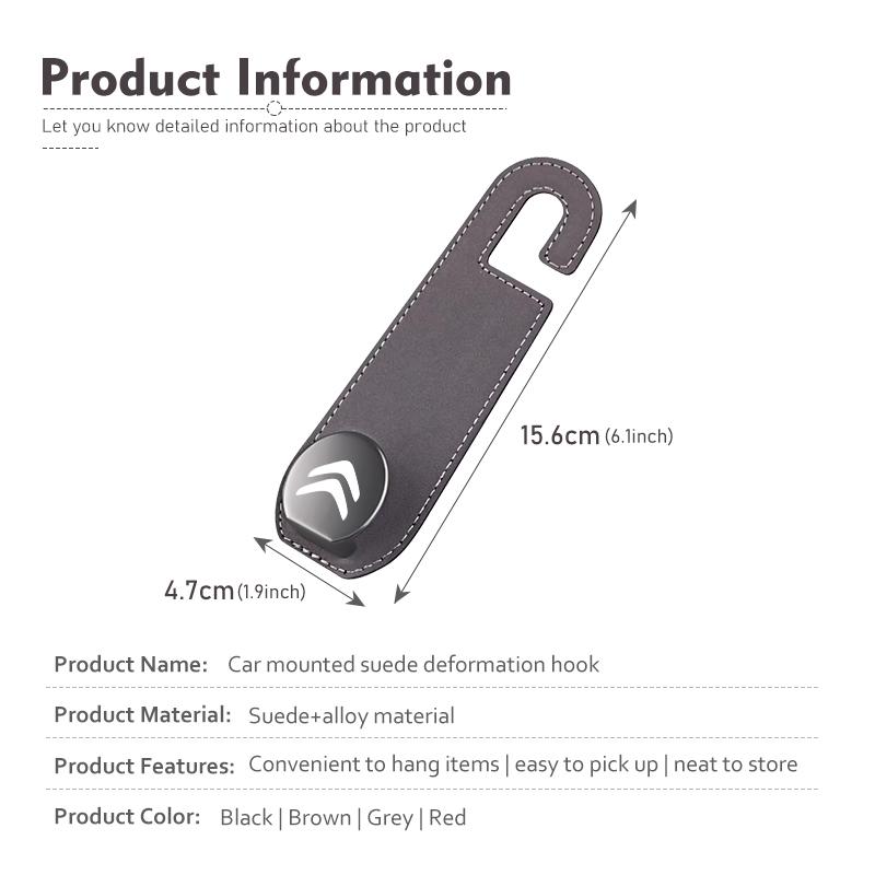 Hidden Car Back Seat Hook Headrest Suede Soft Hanging Hook For Citroen Jumper Celysee Cactus Picasso Aircross Saxo Grand