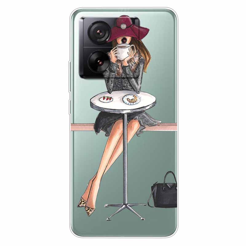 Soft Clear Cover For Xiaomi 13T Case TPU Lovely Cat Silicone Covers For Xiaomi Mi 13T Cases Transparent for Xiaomi13T Bumpers