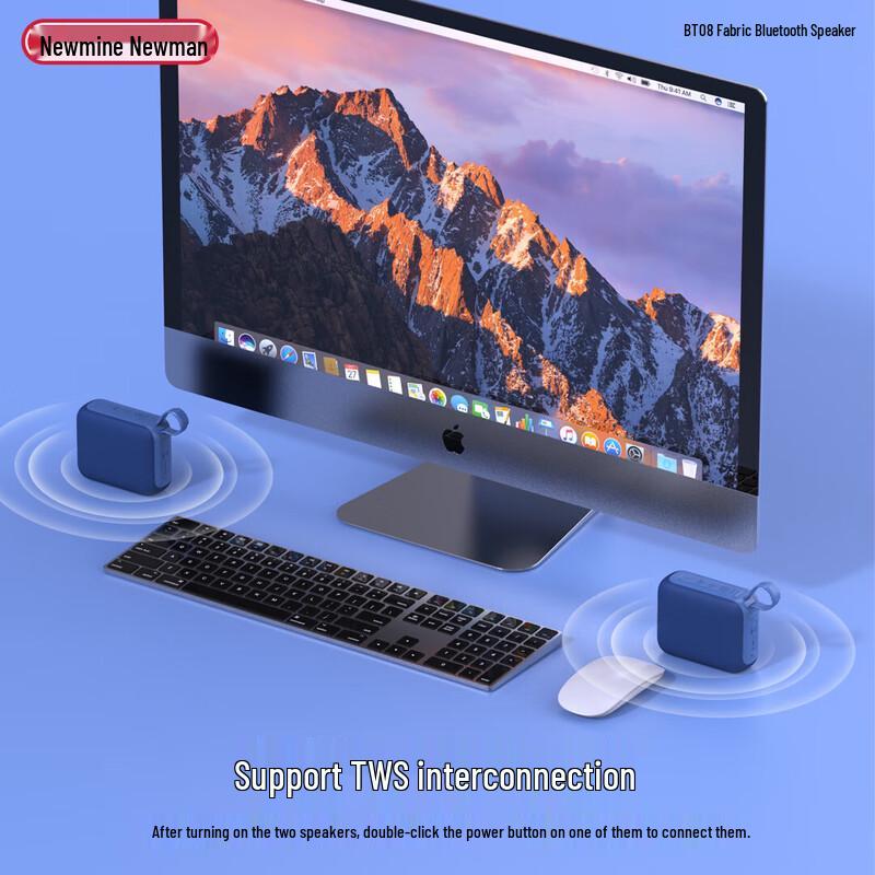 Портативная Bluetooth-колонка Newmine BT08, штекер CN (адаптер в комплекте)