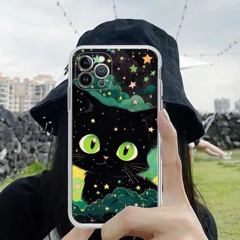 Чехол для мобильного телефона iPhone15 Mini, чехол для мобильного телефона Star Cat, окрашенный, устойчивый к падениям, для мобильного телефона, устойчивого к падениям.