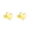 Minimal Love Heart Stud Earrings - Sterling Silver Yellow Plated
