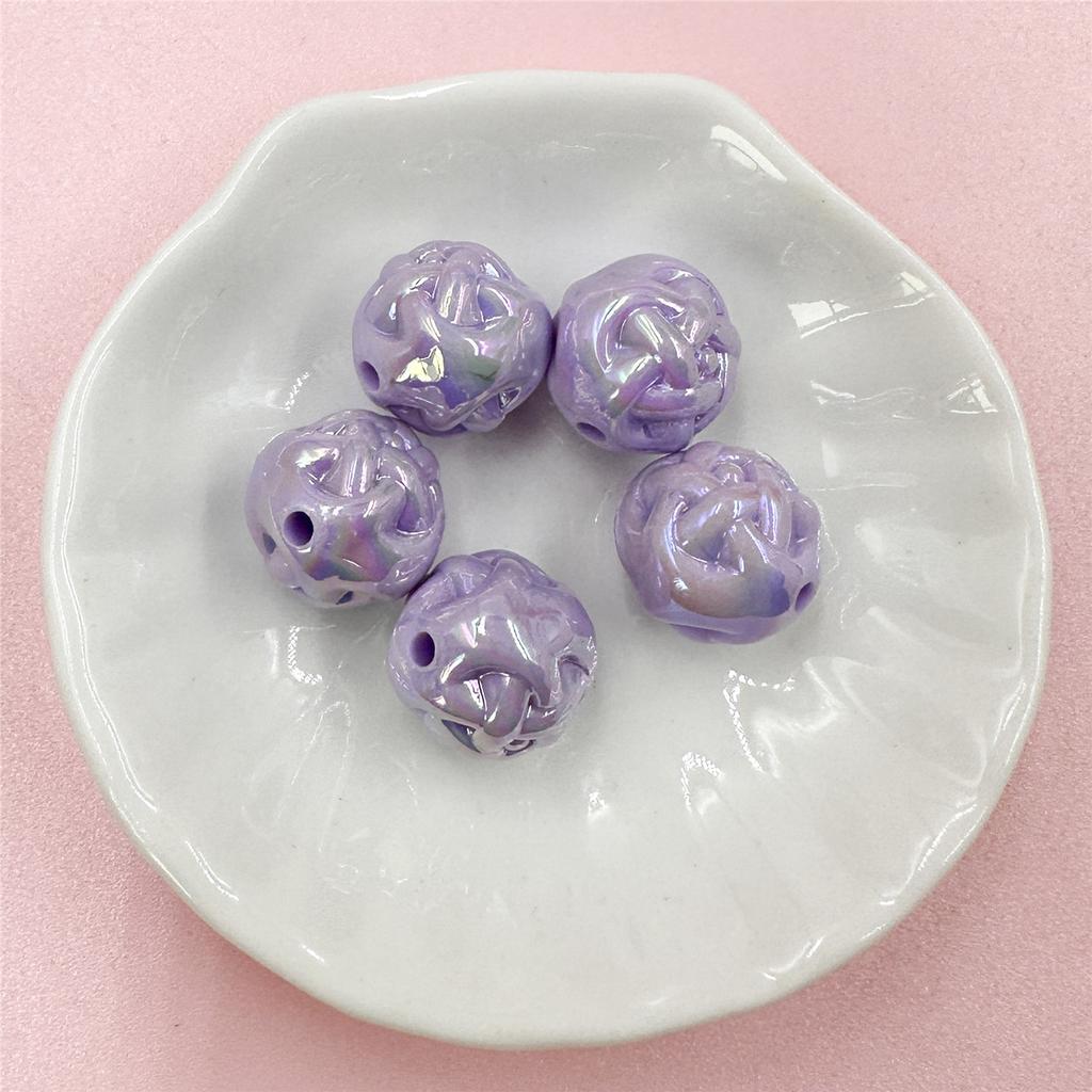 Ожерелье-браслет красочные DIY кремовая пряжа ручной работы 5 шт. цветочные шарики бусины аксессуары украшения акриловые бусины 14,8 мм