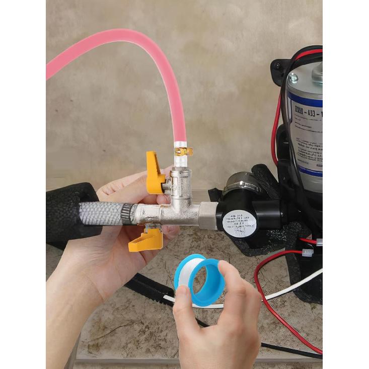 RV 3-Way By-Pass RV Winterizing Kit - Brass RV Pump Converter Winterizing Part, Double Shut-Off Design With 59" Hose 4 Clamps, Water System