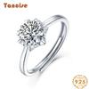 Tancise Classic 925 Sterling Silver  Moissanite Ring Ladies Jewelry Wedding Promise Party Gift