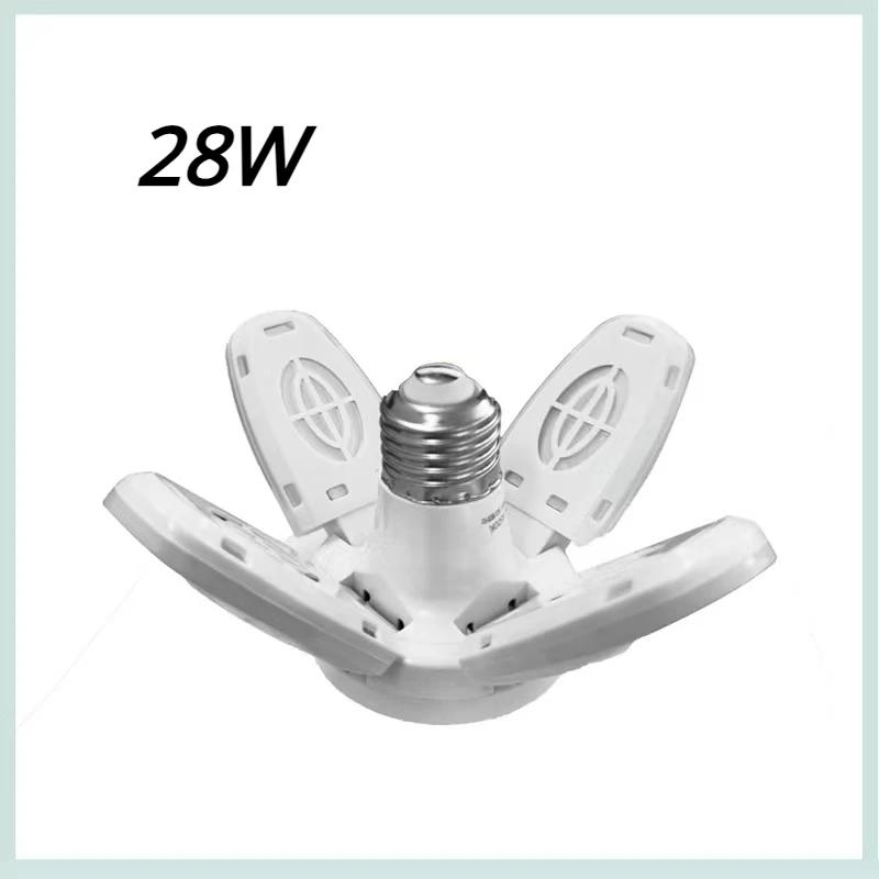 E27 LED Bulb Fan Blade Lamp AC85-265V 28W Foldable Led Light Bulb Lampada For Home Ceiling Light Small Garage Light