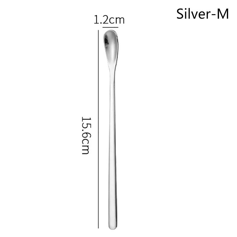 Ложка из нержавеющей стали для кофе, мороженого, десерта, чая, ложка для размешивания, для пикника, кухонные принадлежности, барные инструменты, ложка с длинной ручкой