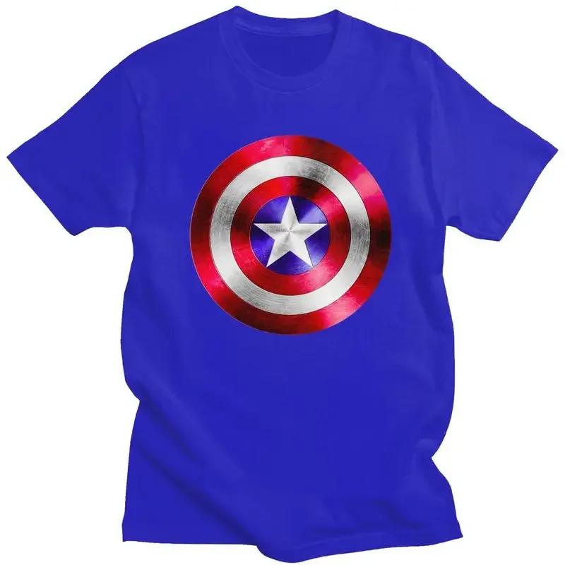 Handsome Captain America T Shirt Men Short Sleeves Cotton T-shirt Casual Shield Superhero Tees Fashion Tshirt#Color(1)