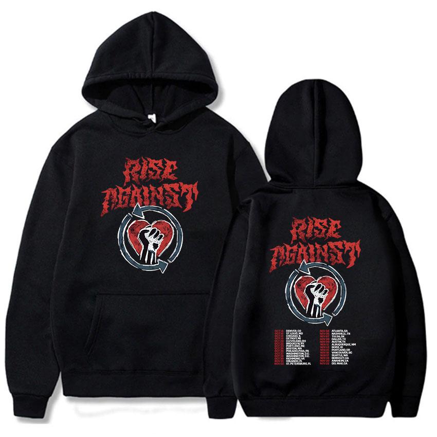 Толстовки Rise Against Tour для мужчин и женщин, повседневный молетом, унисекс, уличная одежда, с графикой, тяжелый металл, модные свитшоты