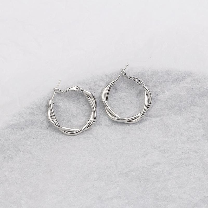 Серьги-клипсы знаменитостей из серебра 925 пробы с круглыми иглами - французская мода для женщин 2023 года