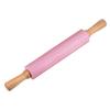 uxcell Silicone Rolling Pin for Baking, 43cm, Wooden Handle, Non-Stick Rolling Pin, Small Roller, Play-Doh Rolling Pin for Dough, Pizza, Fondant, and