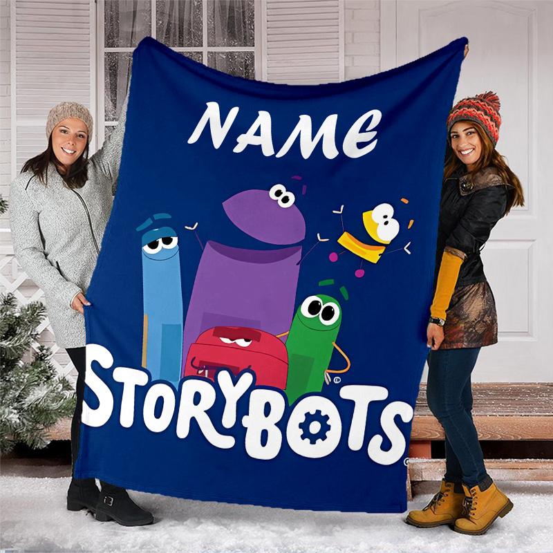Customizable Ask the StoryBots Throw Blanket – Personalized Name, All-Season Cozy Snug Blanket, Machine Washable, Personalized Blanket