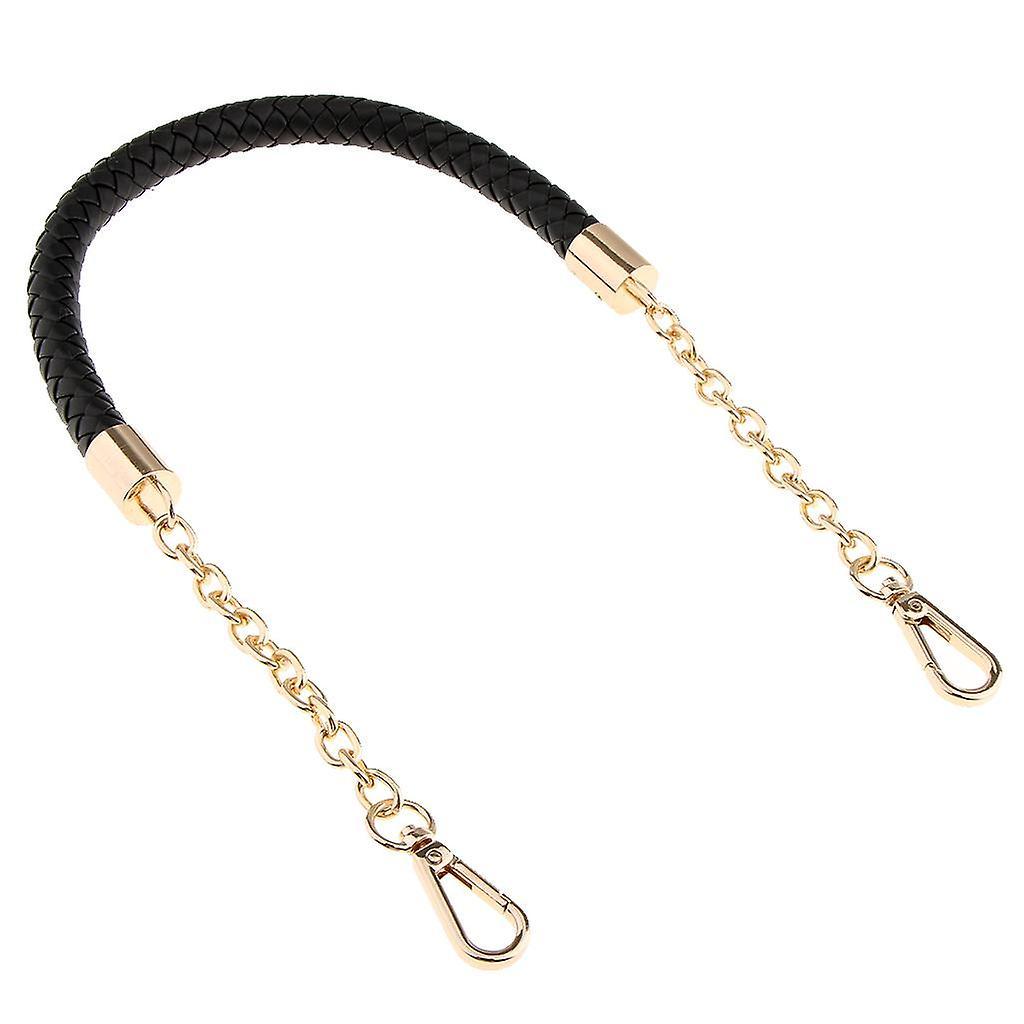 2 Piece Metal PU Leather Braided Bag Strap Handle Bag Chain Replacement 60cm