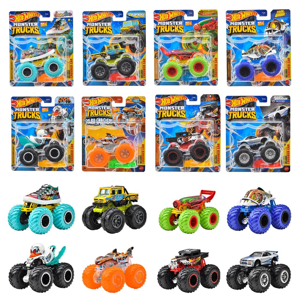 Hot Wheels Monster Truck Assortment 8 Units Box Sale Vehicle Toy Mini Car 3 Years Old and Up Multi 164 984K-FYJ44