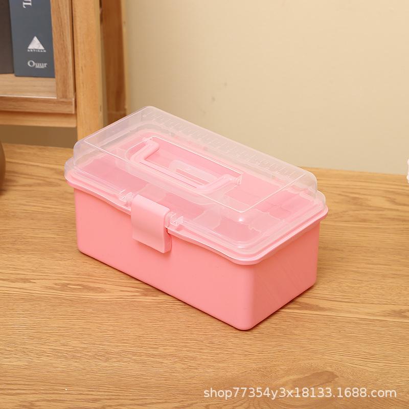 Multifunctional Thick Plastic Desktop Storage Box for Nails and Art Supplies